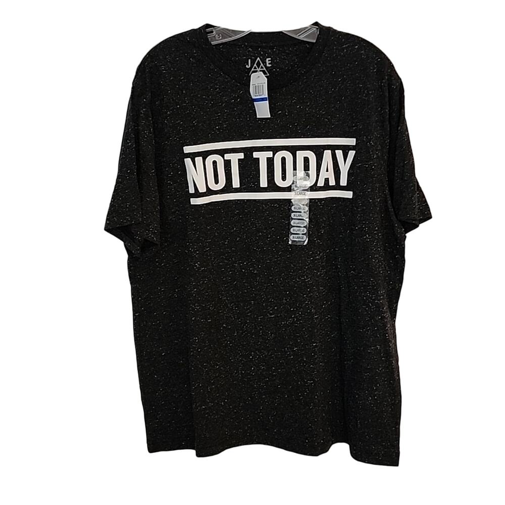 JEM Black/Charcoal Speckle "Not Today" Tee, NWT, XL